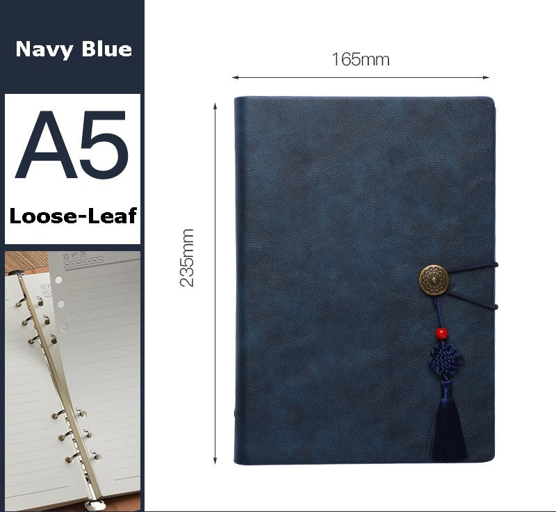 A5 PU Leather Business Notebook Writing Journal Executive Notebook Loose-Leaf Notebook