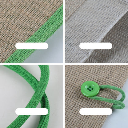 Burlap Tote Bags W/ A Button