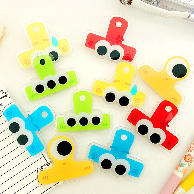 Big Eyes Acrylic Album Memo Clip Bag Binder Sealing Clip Food Bag Clamp-Two Sides Printing