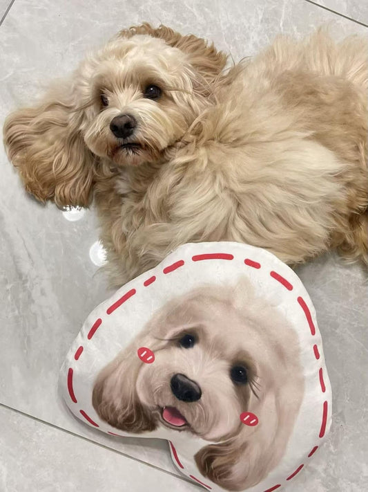 15'' to 20" Custom Pet Dog Pillow with Photo Personalized Photo Shaped Dog Cat Face Pillow