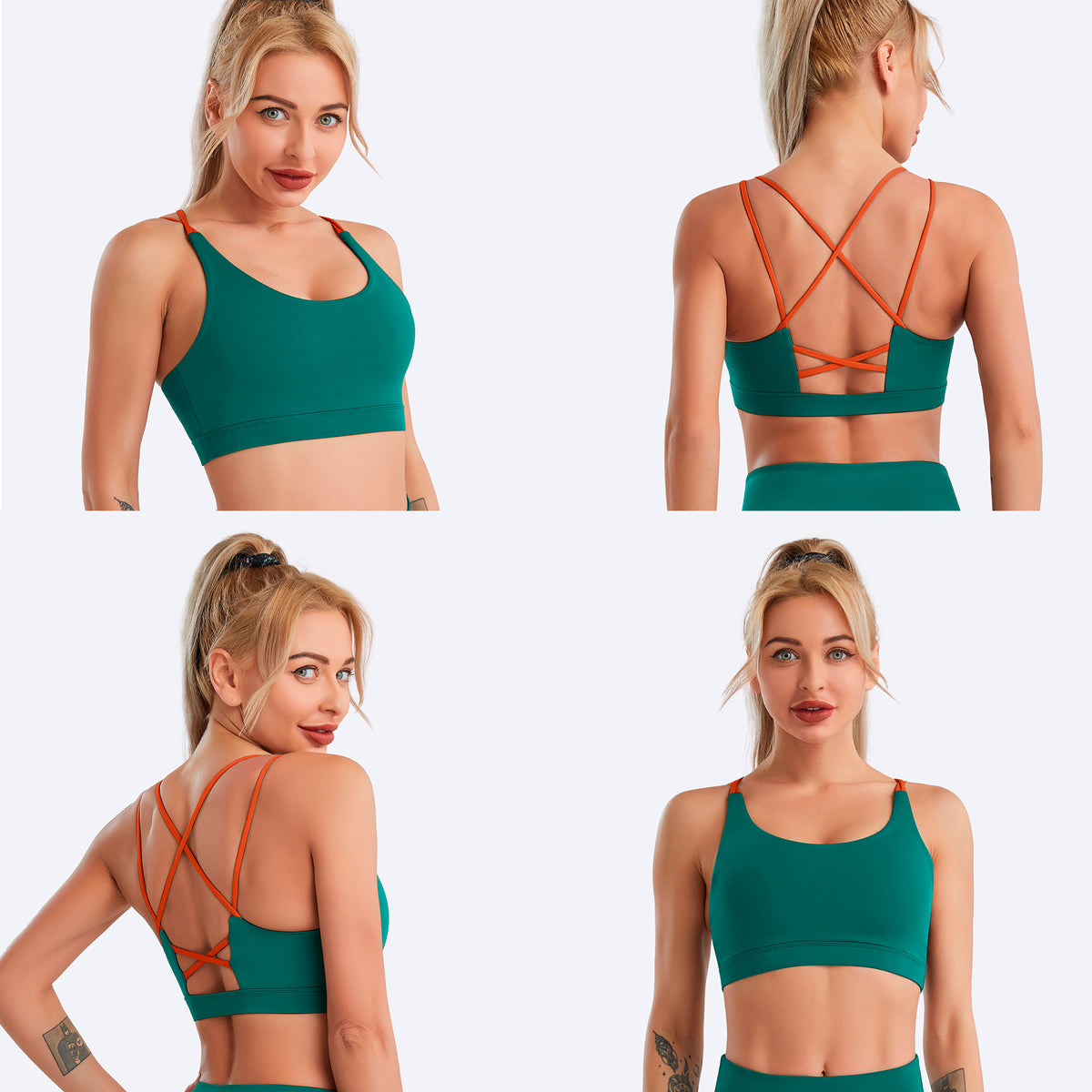 Women's Yoga Sports Bra Strappy Bralette Bra Running Vest Athletic Shirt