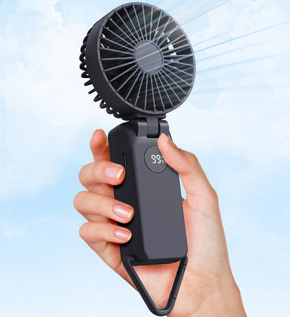Rechargeable Mini Fan Handheld Fan With Battery Display With Carabiner Hook
