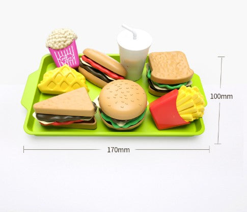 Plastic Pretend Play Fast Food Stacking Toy Set