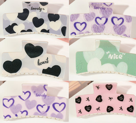UV Full Color Printing Square Hair Claw Clips