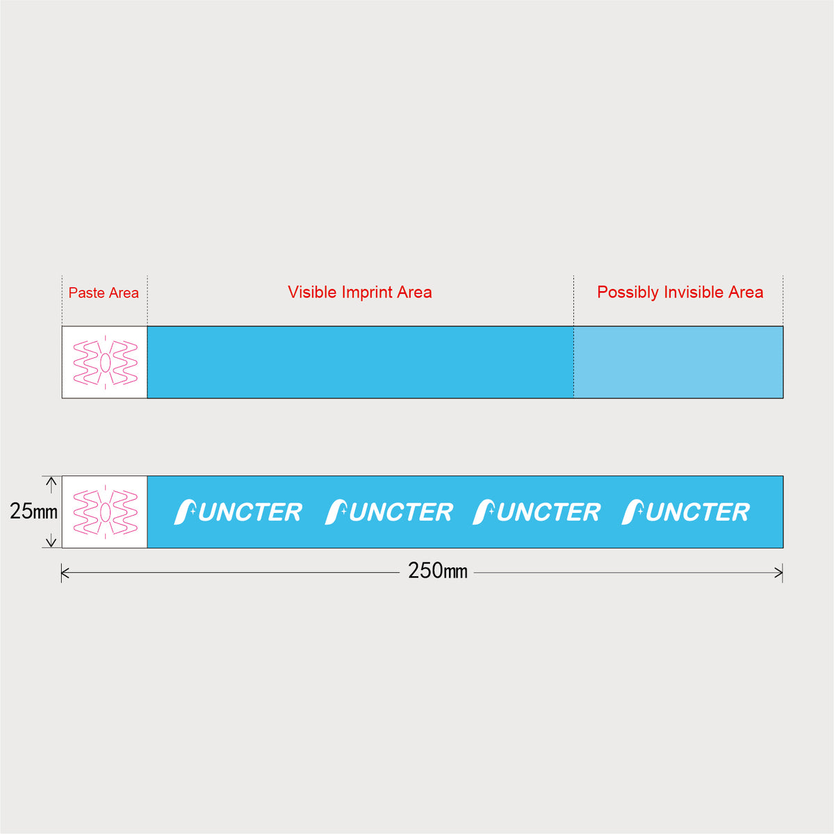 Solid Color Entry Pass Wristband Synthetic Paper Wristband Water Resistant Tear Resistant 1" Width