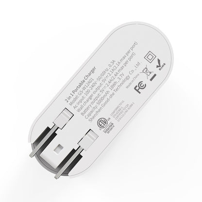 5000mAh Wall Charger (AC) Power Bank W/ETL Certification
