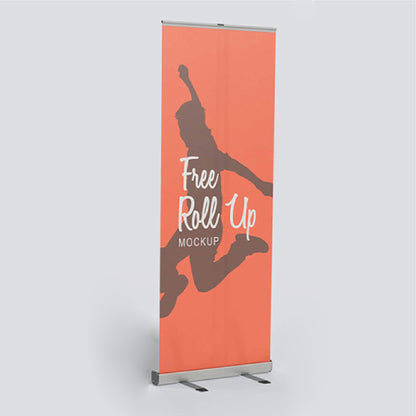 6.5' Roll Up Banner Retractable Banner with Stand for Advertising, Club, Music Festival