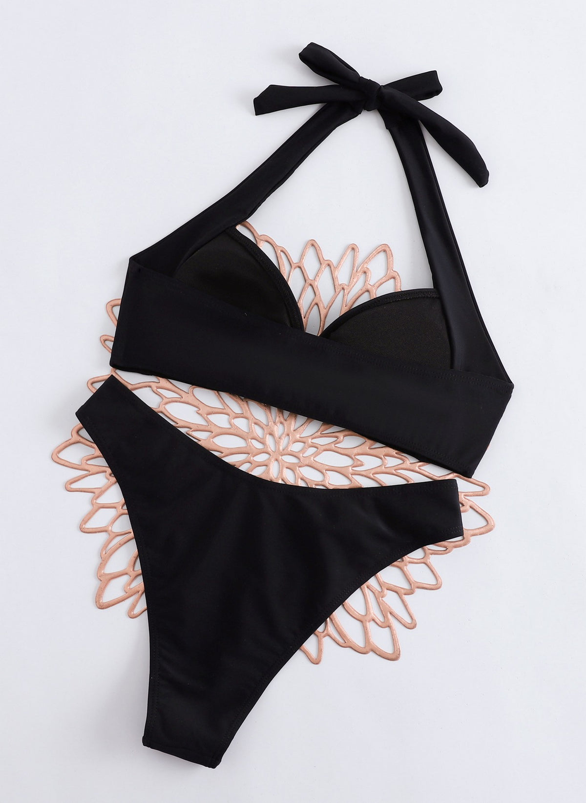 Two Piece Triangle Bikini Sets for Women Widened String Bathing Suit