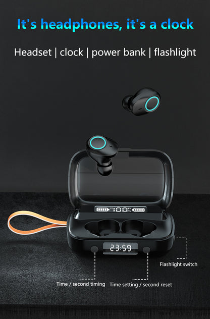 TWS Earbuds W/600 mAh Power Bank And A LED Light