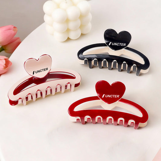 3.9" L Love Shape Large Claw Clip for Women