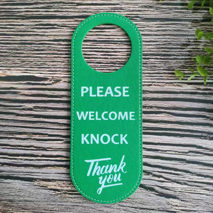PU Leather Door Hanger Sign For Hotel Guest Room Home Bedroom Office