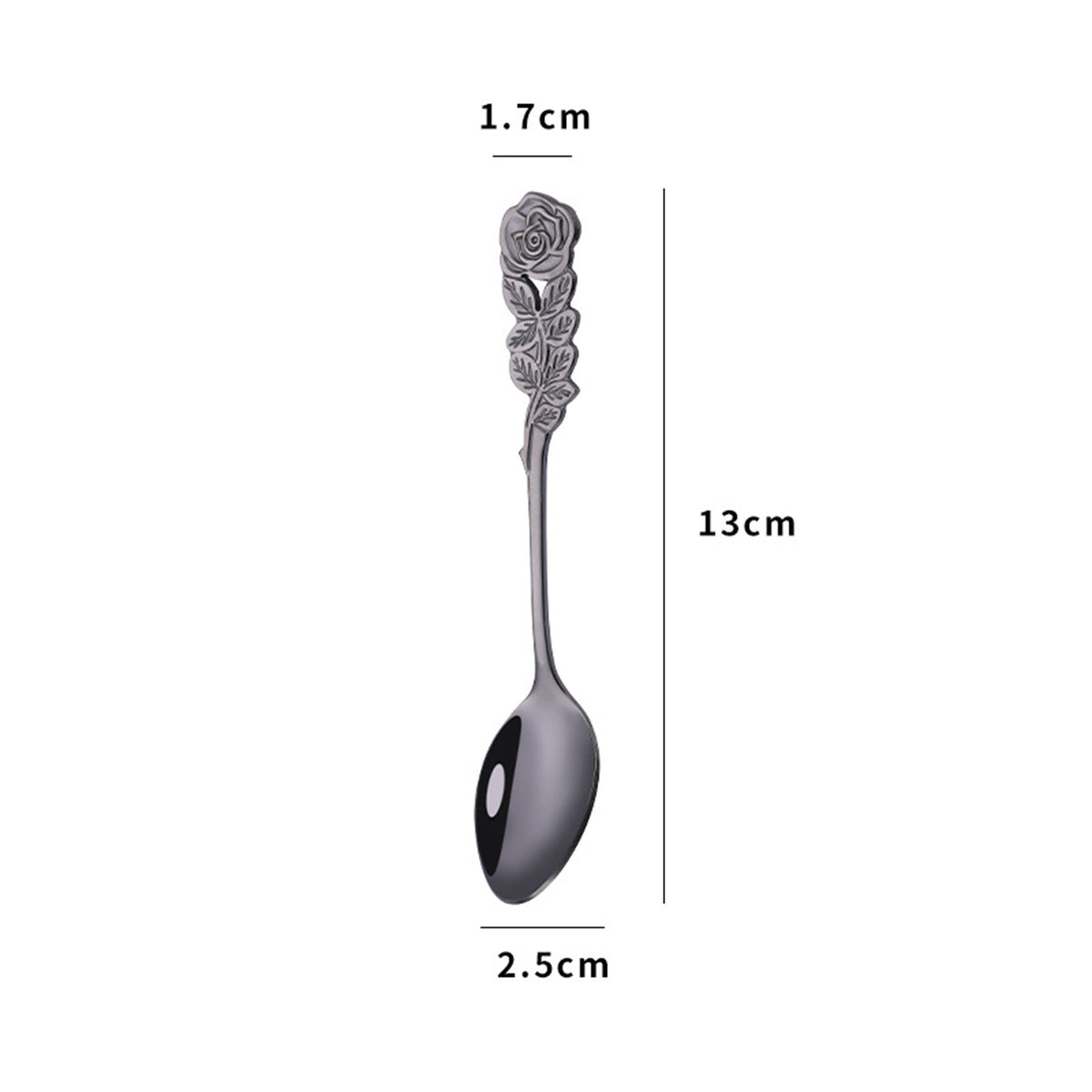 Coffee Spoons Stainless Steel Rose Handle Teaspoons Durable Dessert Spoons