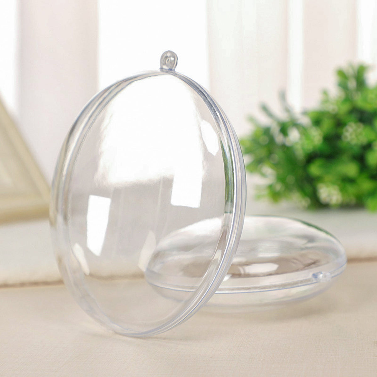2.76" DIY Acrylic Christmas Ball Flat Ornament Balls Fillable Ornaments