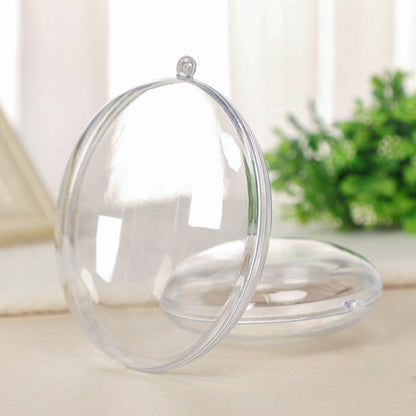 2.76" DIY Acrylic Christmas Ball Flat Ornament Balls Fillable Ornaments