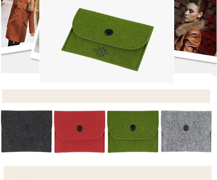 Mini Small Felt Purse Organizer Handbag Pocketbook Handle Bag