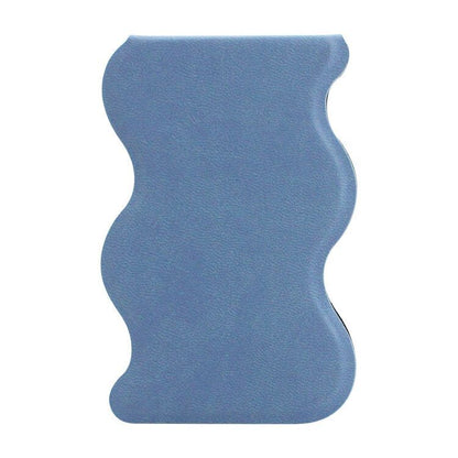 Portable Shatterproof Wavy Makeup Mirror With PU Leather Cover