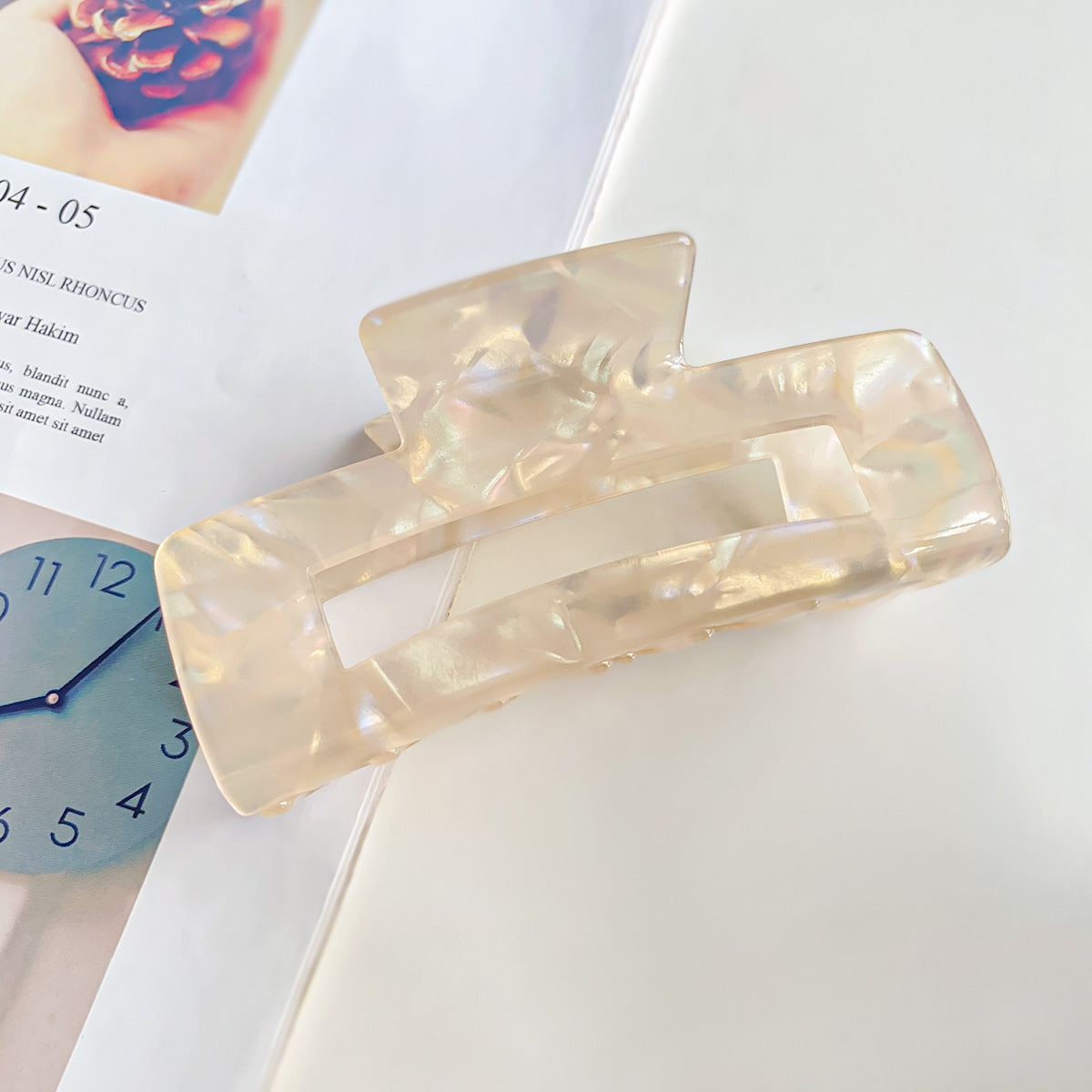 One Side Printed Animal Acetate Hair Clip