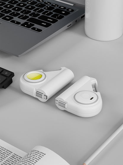 5000mAh Mini Power Bank With Retractable USB-C Cable WIth Illumination light With Metal Carabiner