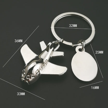 Air Plane Shaped Key Chain with Tag Oval Data Plate