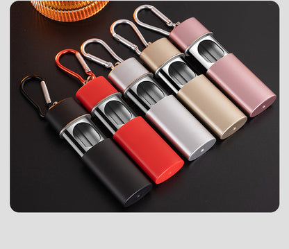 Spill-Proof Travel Ashtray with Key Ring, Aluminum Portable Pocket Ashtray