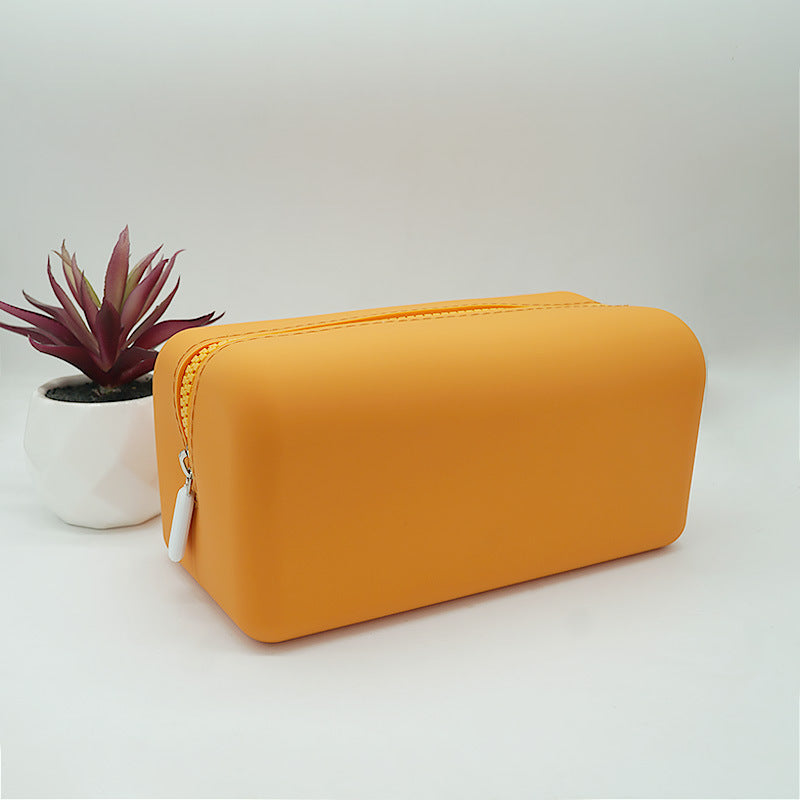 Portable Water Resistant Silicone Zipper Makeup Bag Multi Purpose Gadget Organizer Bag