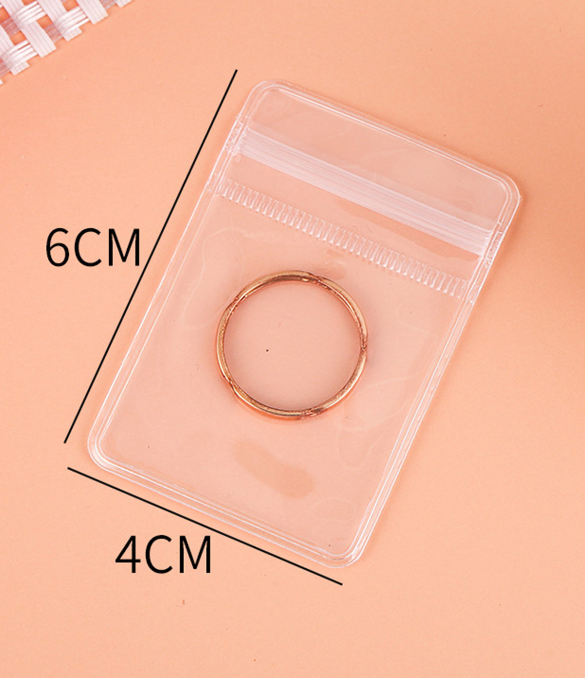 1.57 x 2.36" Clear PVC Transparent Zip Lock Jewelry Bag