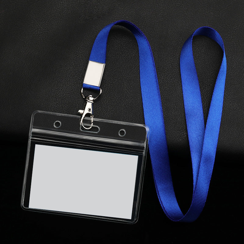 PVC Badge Holder Transparent Badge Holder Horizontal ID Holder Employee Card Holder With Lanyard
