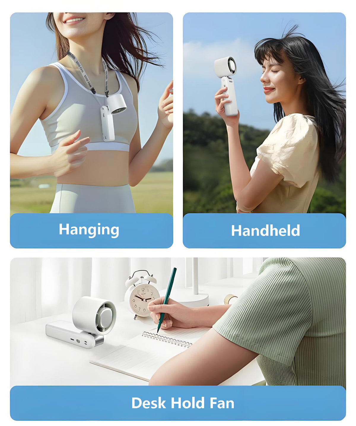 Handheld Fan Freezy Personal Fan Refrigeration Fan W/ 1-100 Stepless Adjusting & Battery Status