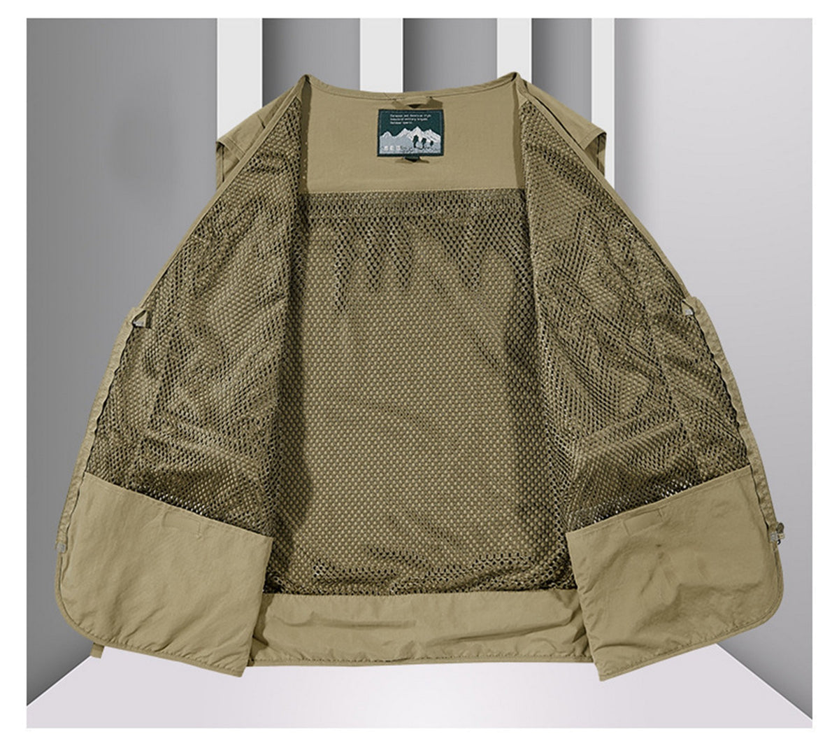 Outdoor Men's Mesh Fishing Vest Quick-Dry Safari Cargo Vest