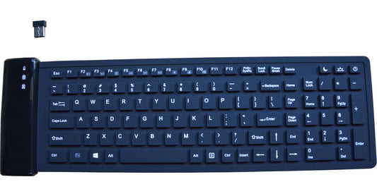 107 Keys Portable 2.4G Wireless Silicone Keyboard