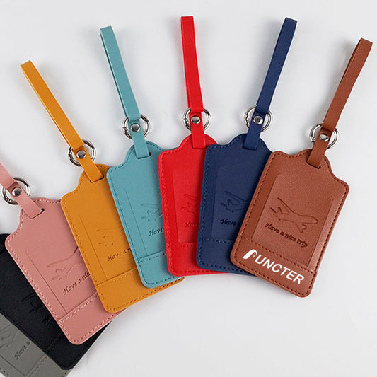 PU Leather Privacy Cover ID Label Suitcase Tags