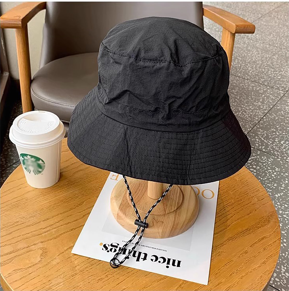 Quick Dry Packable Bucket Hat Outdoor Water-Resistant Sun Hats with Hanging Hook