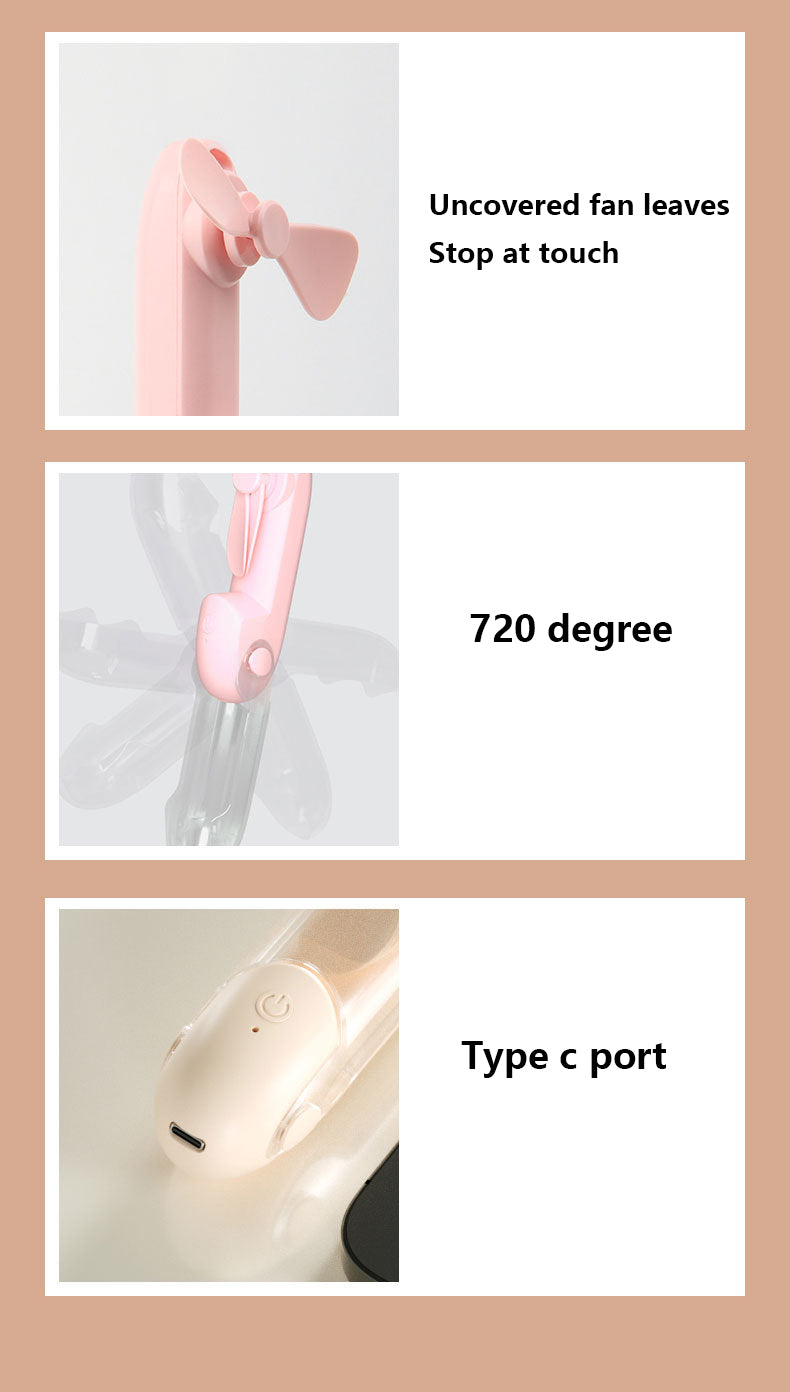 Mini Fan Handheld Fan Rechargeable Folding Fan