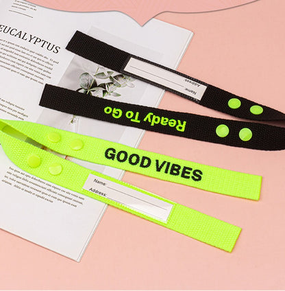 Cotton Luggage Strap Travel ID Tag Bag Claim Tag Airline Bag Tag with Back Info Card