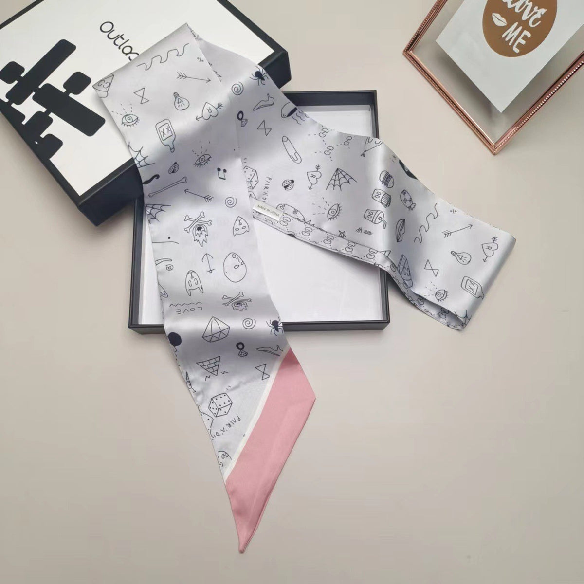 51 x 3.7" Imitation Silk Scarf Bag Scarf
