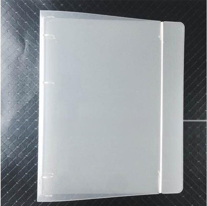 A4 Clear Hard Cover Round Ring Binders 4-Ring Binder Document Folder W/ Elastic Band