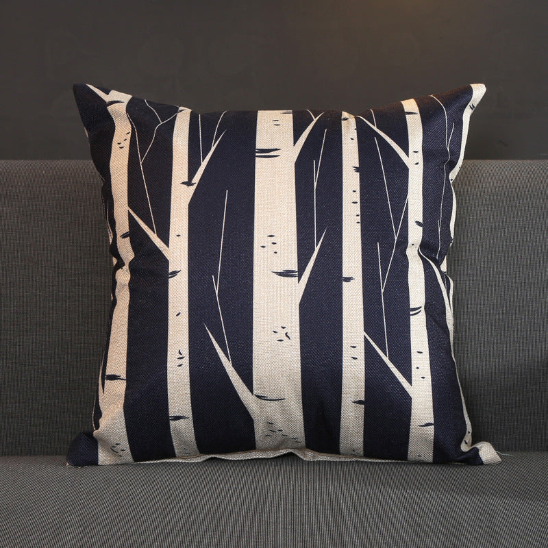 Full Printed 17.7 x 17.7" Premium Square Linen Throw Pillowcase With Hidden Zipper