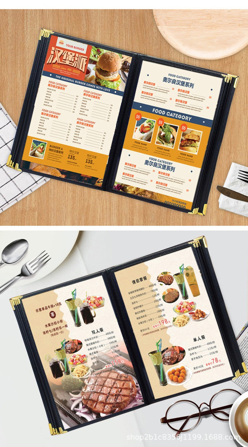 Menu Holder Menu Covers for 8.5X11" With 12 Views