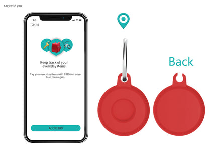 Circular Silicone Key Tag Tracker Cover Access Card Sleeve Anti-Lost Protector Holder W/ Key Ring