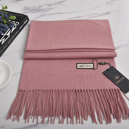 Unisex Long Knitted Plain Scarf - Warm Autumn And Winter Scarf - Tightly-Knitted