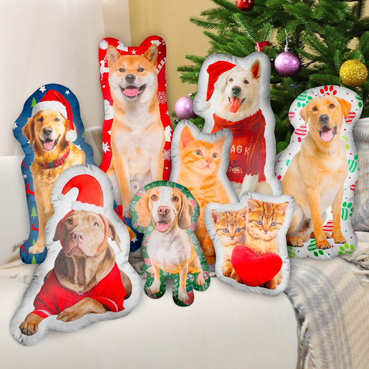 15'' to 20" Custom Christmas Pillow with Photo Personalized Photo Shaped Pets Pillow