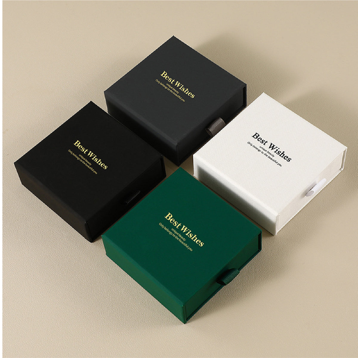 3.5" Drawer Jewelry Gift Box Cardboard Box with Sponge Filled Drawer Style Display Kraft Box