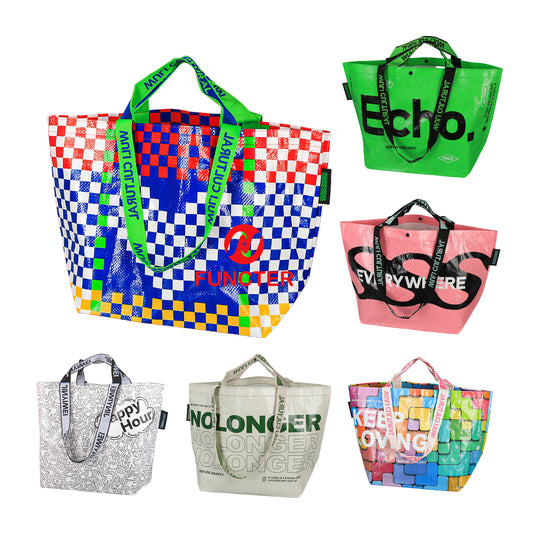Custom Super Large Capacity PP Woven Bag Reusable Grocery Bag Shopping Tote Bag
