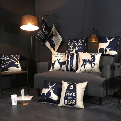 Full Printed 17.7 x 17.7" Premium Square Linen Throw Pillowcase With Hidden Zipper