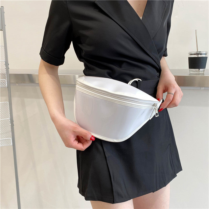 PVC Waist Bag Fanny Pack W/Two Zipper Pockets
