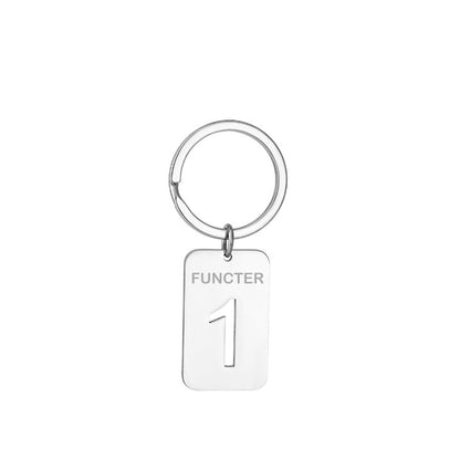 Number 1 Rectangular Tag Keychain 32 x 20 mm
