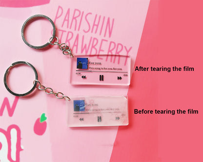 Square Shaped Acrylic Keychain - One Side Printing