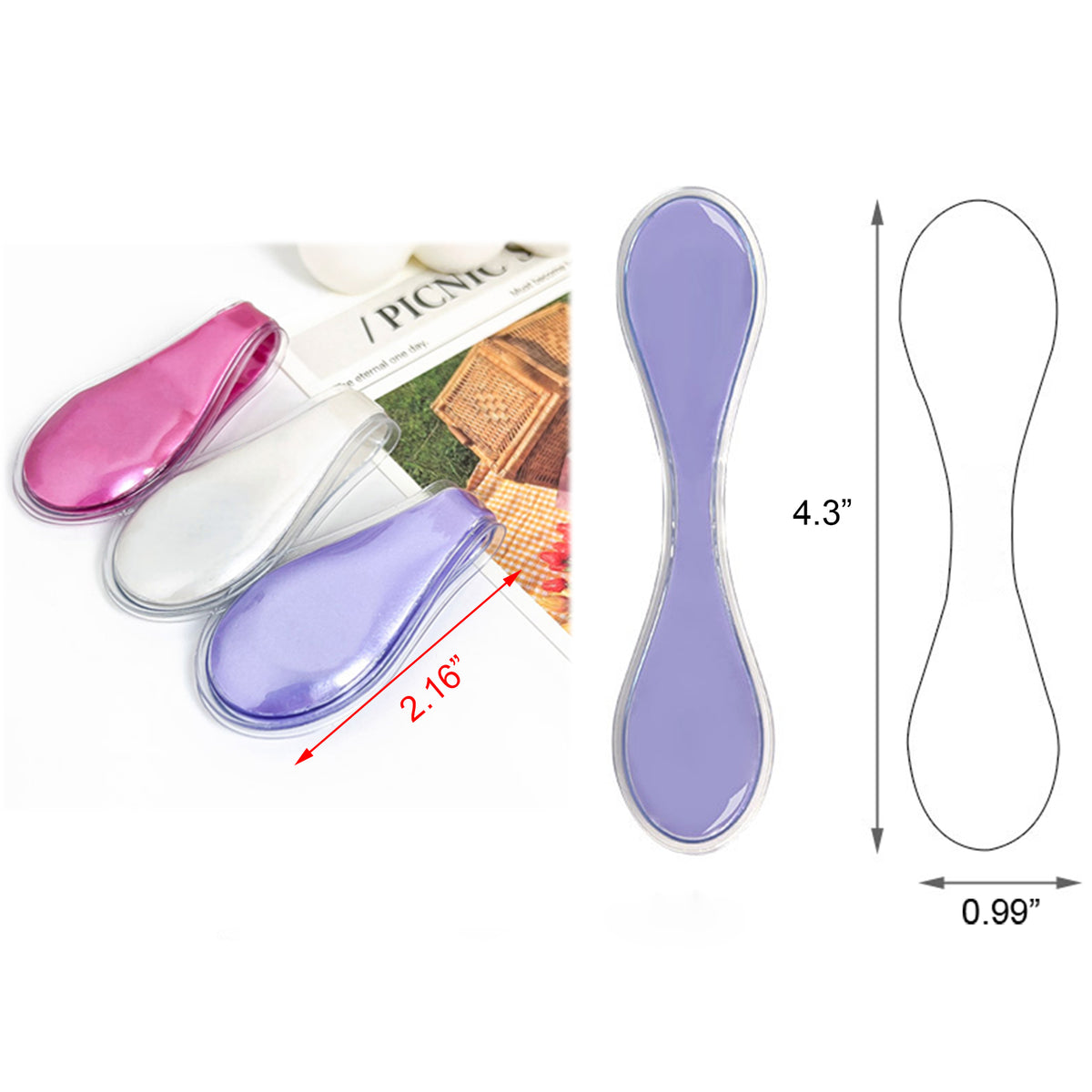 Double Sized PVC Magnetic Bookmark Book Page Clip