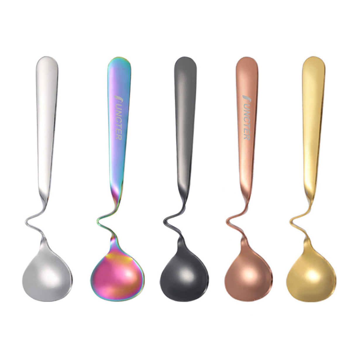 Hanging Coffee Spoon Creative Bending Handle Stainless Steel Stirring Spoons for Tea Coffee Dessert