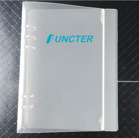 A5 Clear Hard Cover Round Ring Binders 6-Ring Binder Document Folder W/ Elastic Band